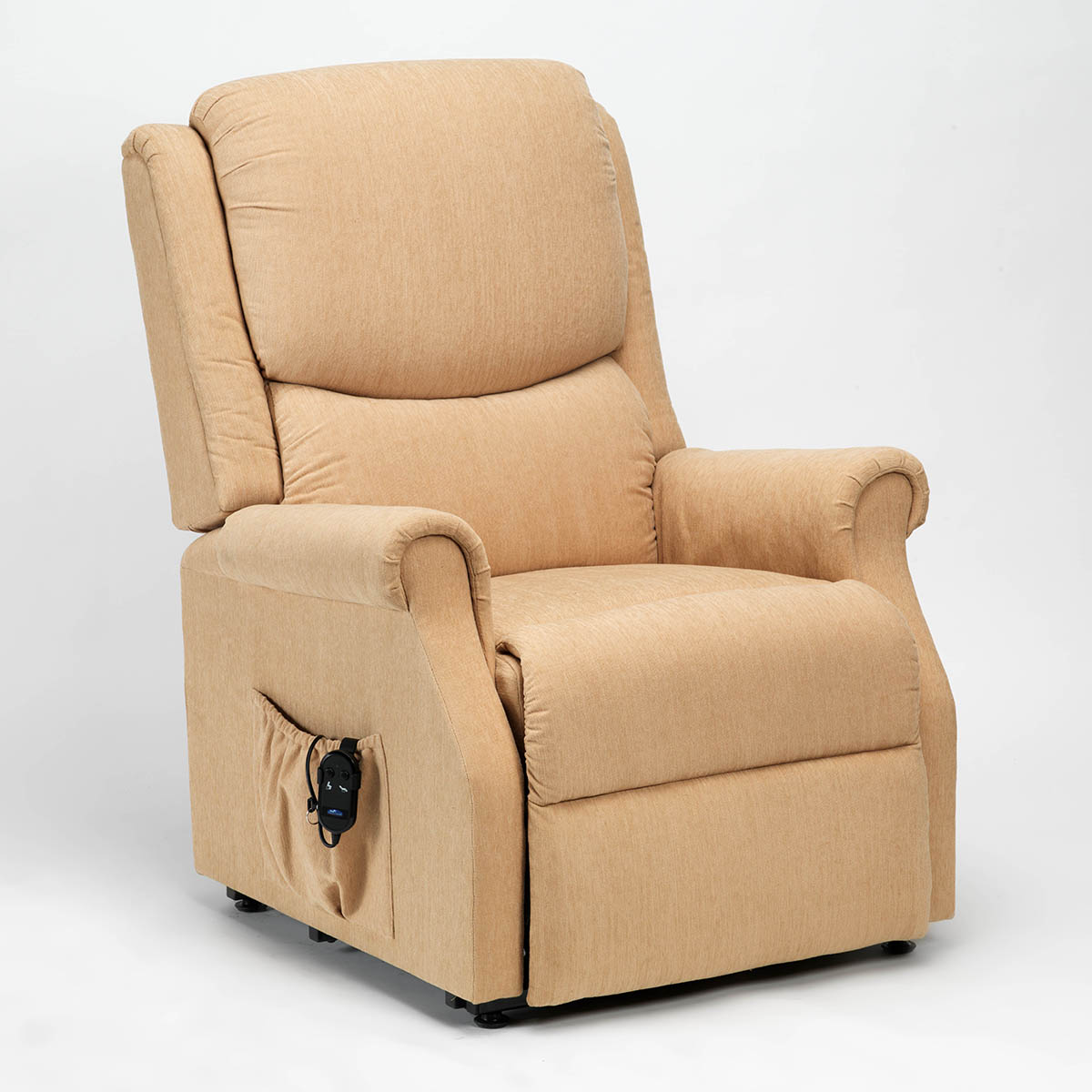 Indiana Petite Single Motor Electric Riser Recliner Chair - Biscuit
